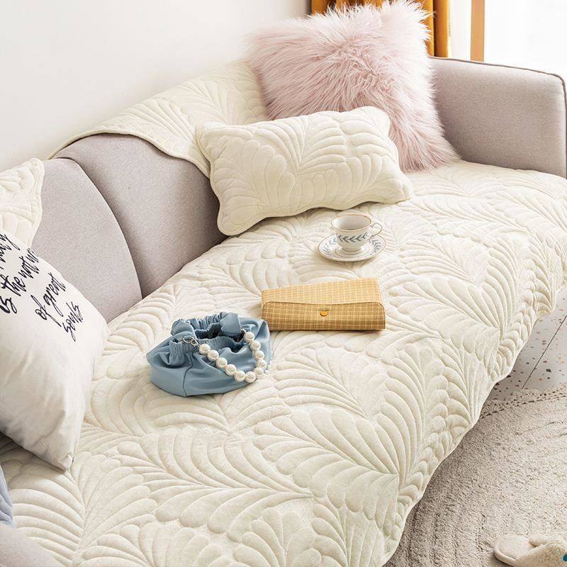 Sofa cushions cover High-end Atmosphere Hood plush cloth cushion full package full package 2021 New winter thickened
