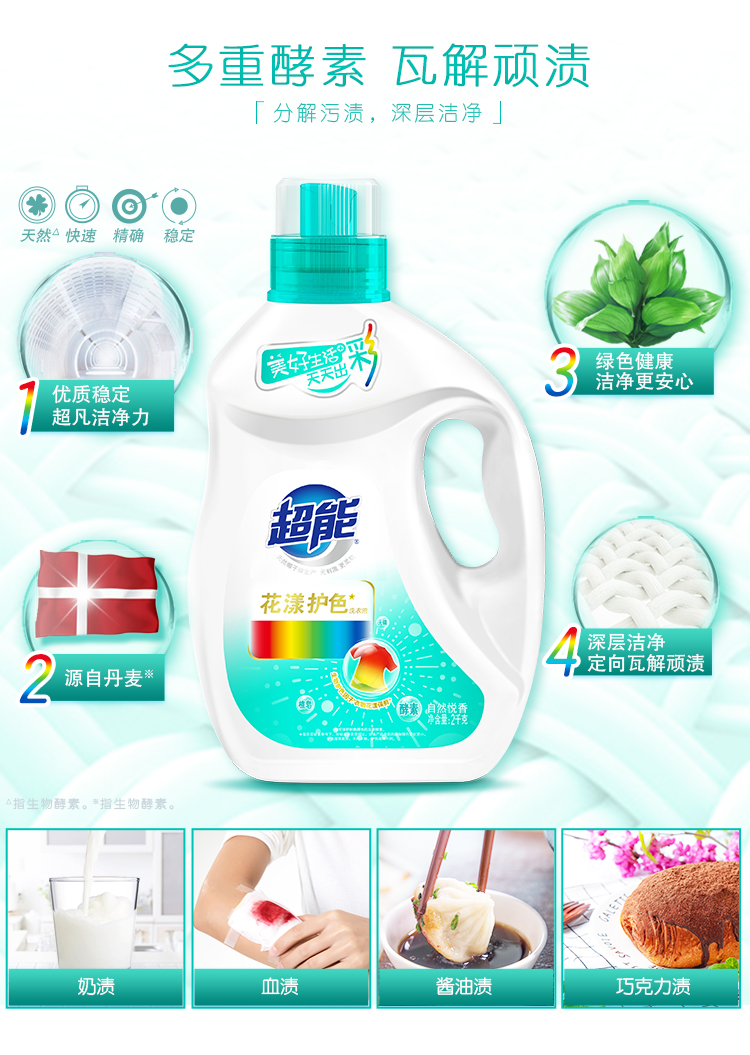 超能 花漾护色洗衣液 24斤 图4