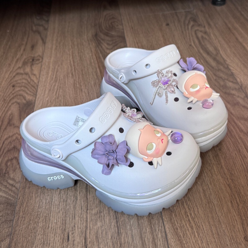 Suitable for Crocs Clogs, Ballet Shoes, and Gazi Shoes, Cartoon 3D Purple Flower Accessory Set, Shoe Flower, Shoe Buckle Suitable for Crocs Clogs, Ballet Shoes, and Gazi Shoes, Cartoon 3D Purple Flower Accessory Set, Shoe Flower, Shoe Buckle