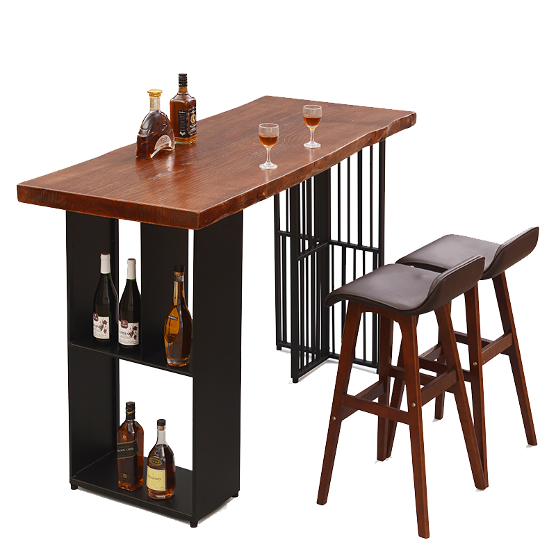 Solid Wood Bar Living Room Bar Table HouseBar Café Kitchen with wall