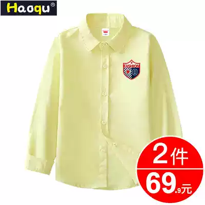Boys long-sleeved tops 2020 spring and autumn children's Korean fashion shirts Boys cotton clothes big children loose shirts