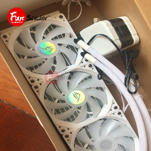 Asus, ROG, разноцветный ноутбук, наклейка, вентилятор