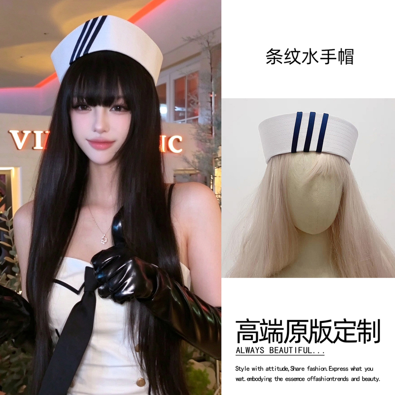 Halloween Sailor Sister Cosplay Striped Navy Hat Beret College Sailor Hat Jk Uniform Hat Accessories Halloween Sailor Sister Cosplay Striped Navy Hat Beret College Sailor Hat Jk Uniform Hat Accessories
