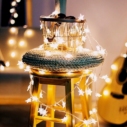 Рождественские гирлянды со звездами, атмосферные огни в комнате, гирлянды для кемпинга на открытом воздухе, мигающие звездные огни