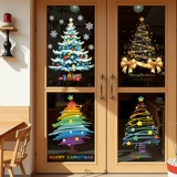 Рождественский электрический декор для домашнего использования, наклейки для пожилых людей, стеклянная наклейка