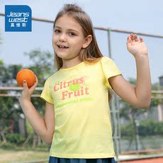 Семейные футболки 真维斯女童 夏季新款 全棉圆领印花泡泡袖短袖t恤亲子装
