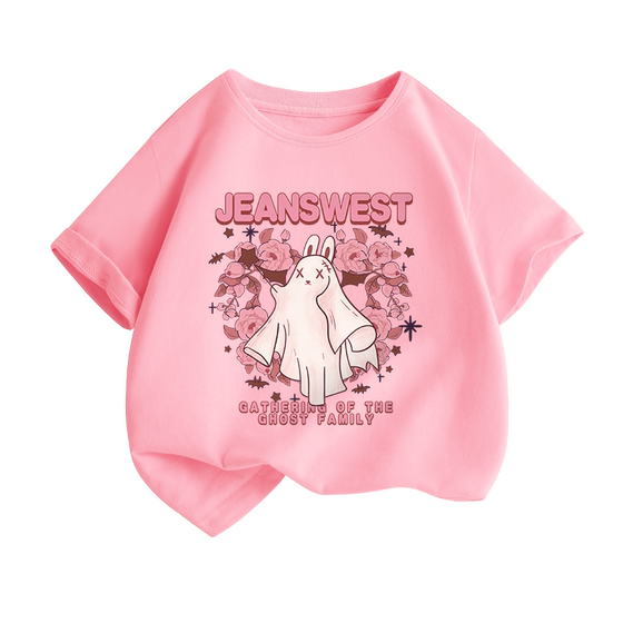 
Jewish children's short-sleeved T-shirt for summer 2025 new style for girls pure cotton white half-sleeved boys summer clothes thin