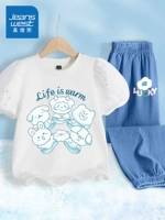 [Летний набор] J Animal Circle/White+J Color Flower K/темно -синий