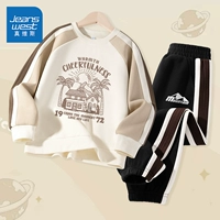 【Весенняя и осенняя сплайсинг двух частей набор】 Abricot/J Seaside House-Black/White Mountain Peak Mark K