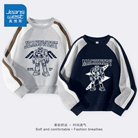 [Два стильных контрастных рукава реглан] Серый/J Jet Star Armor-Темно-синий/Star Armor Battle 𢧐Ши