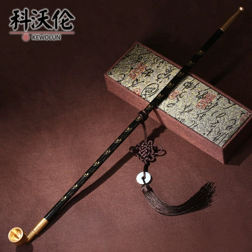 Длинная медная старомодная курительная трубка ручной работы, 50см