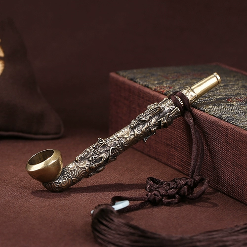 Мужская медная старомодная креативная резная курительная трубка ручной работы, подарок на день рождения