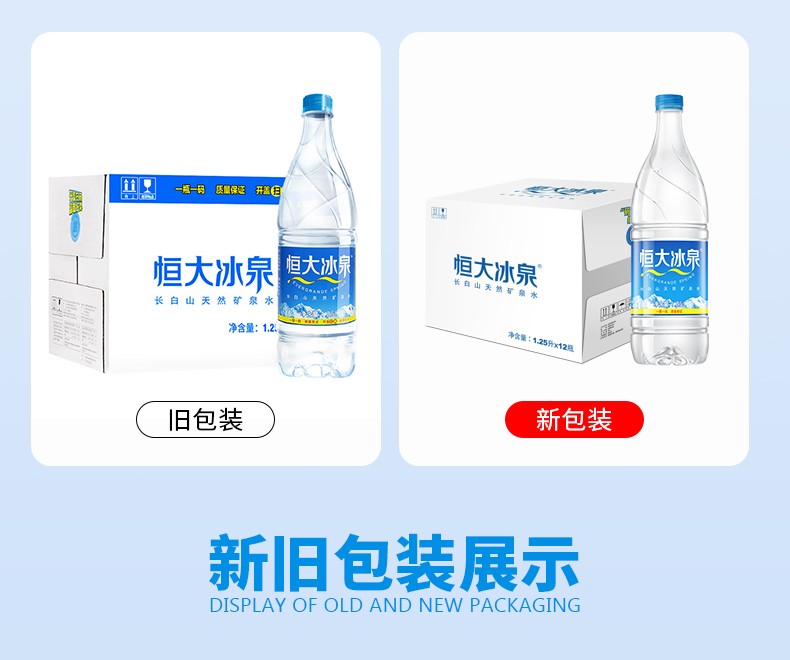 恒大冰泉 长白山天然弱碱性矿泉水 1.25L*12瓶 图9