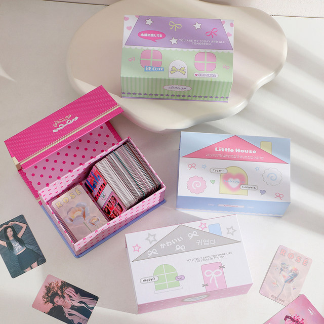 Small house cartoon small card sorting box storage box