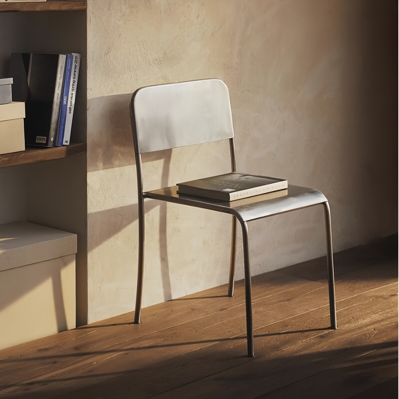 Zara Home European-Style Stainless Steel Curved Corner Stool Home Living Room Decorative Ornament Industrial Style Dining Chair