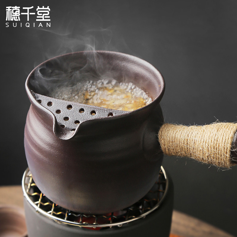 Ear one thousand Chapel pot tea cooking tea Large Capacity Strainer Grilled Tea Jar Ceramic Teapot Outdoor Charcoal Fire Cooking Tea Stove Suit-Taobao