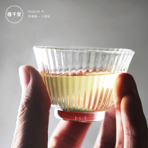 Spike thousands don glittering and translucent get rid of heat-resistant glass small Cup chrysanthemum stems stripes pin ming bei 65 ml kung fu tea cup