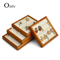 Multi-Boni new high-end solid wood jewelry storage plate ring necklace earrings earrings jewelry tray display tray rack