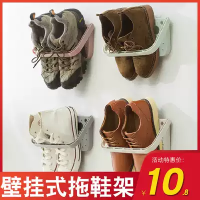 Shoe rack bathroom trailer rack wall-mounted shoe storage artifact Adhesive Type space saving powder room household rack