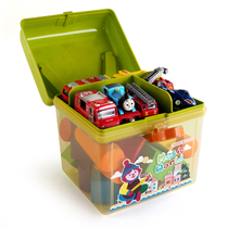 Small cartoon childrens toy storage box portable double-layer stationery crayon snack building block storage box