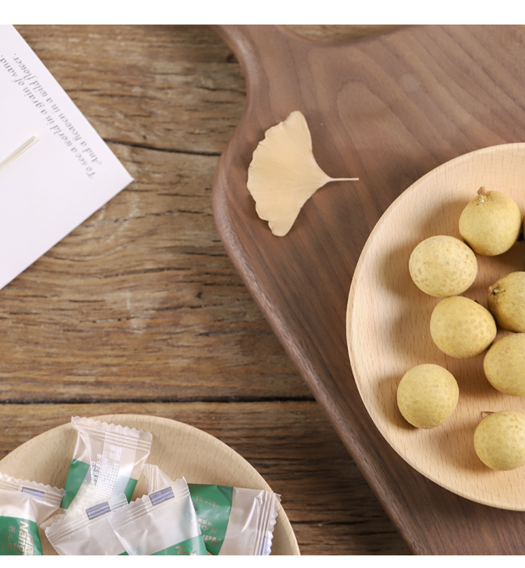 Gỗ cho biết gỗ sồi phong cách Nhật Bản gỗ rắn tấm trái cây sấy khô tấm snack tấm tấm gỗ đơn giản - Tấm khay gỗ vuông