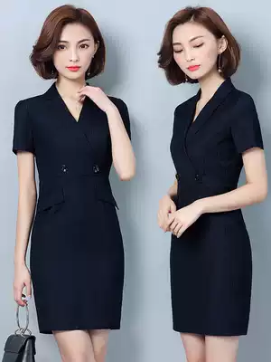 High-end professional dress thin temperament women's workplace set fashion interview dress jewelry store overalls summer