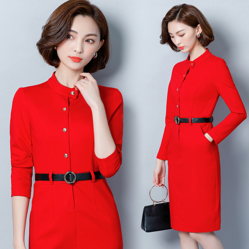 High-end work clothes foreign dress formal occasion autumn and winter for wedding ol Cultivation Temperament Sample House Display Center Work Clothes