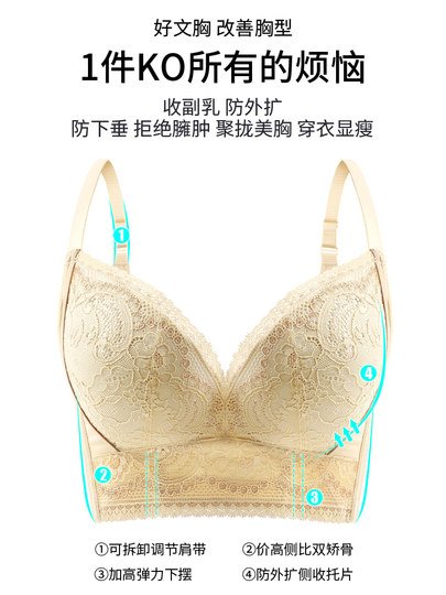 Adjustable Bra for Small Busts to Make Them Look Bigger, Gather Side Breasts, Special Bra for Flat Chests, Corrects Outward Expansion and Sagging, Lifts and Supports