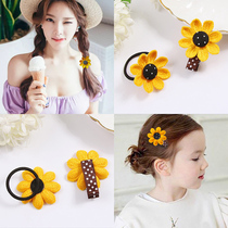 Sunflower flower hairclip simple bbclip banghai clip edge clip cute hairpin Korean net clip girl headdress