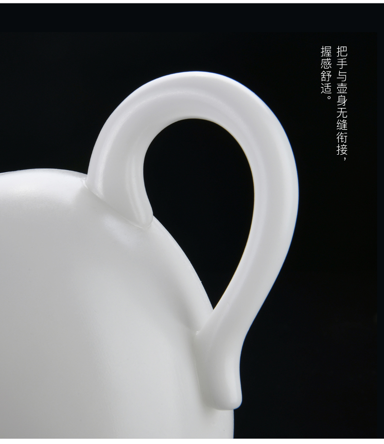 Xu dehua manual ink pigment to burn white porcelain jade porcelain teapot domestic large single pot of filtration kung fu tea kettle