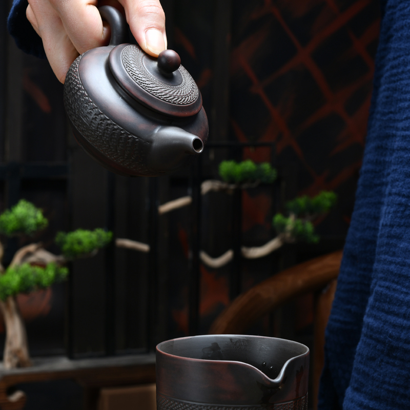 Xu ink to build water purple pottery teapot teacup kung fu tea set household manual single pot of restoring ancient ways is simple little teapot