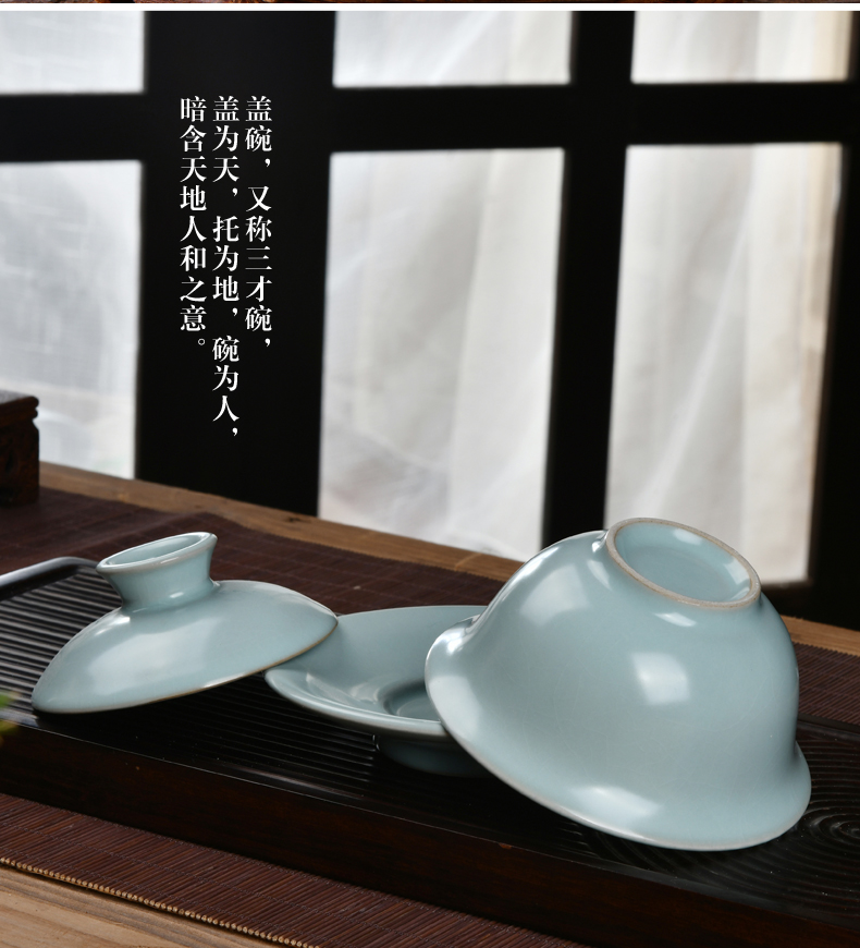 Xu ink three tureen slicing can only keep your up with retro single tureen tea hand celadon hand grasp tureen tea bowl