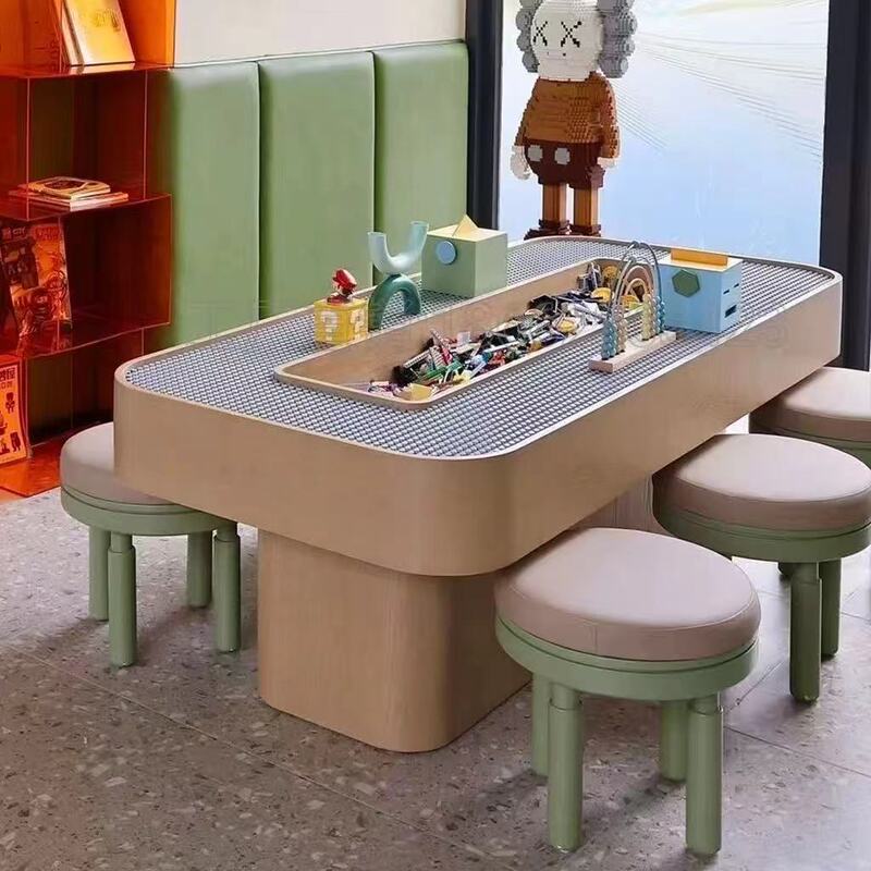 Children's Entertainment Area in the Sales Office, Tables and Chairs, Kindergarten Reading Area, Handmade Building Block Tables, Round Stools, Mezzanine Furniture Children's Entertainment Area in the Sales Office, Tables and Chairs, Kindergarten Reading Area, Handmade Building Block Tables, Round Stools, Mezzanine Furniture