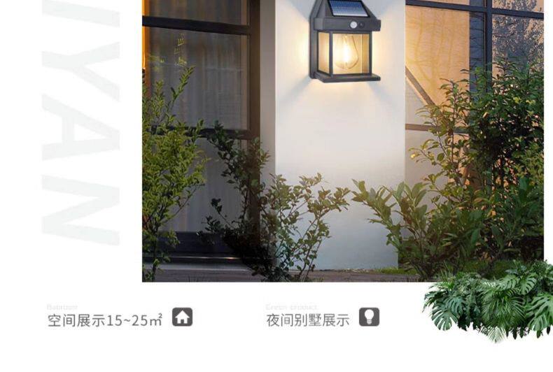 Открытый стене 太阳能户外灯庭院复古壁灯家用防水人体感应照明灯室外装饰路灯 Lamusi/eka
