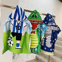 Child bath towel baby cloak with cap pure cotton absorbent home can be worn special large child swimming bathrobe Summer thin