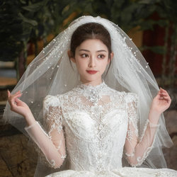 신부 베일 간단한 무거운 손수 만든 다층 퍼프 원사