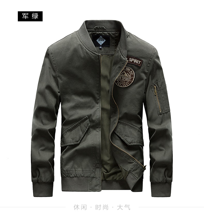 Jeeiplion [direct] áo khoác nam giản dị áo khoác cotton trung niên áo khoác mùa xuân bóng chày nam - Đồng phục bóng chày khoác bomber nam