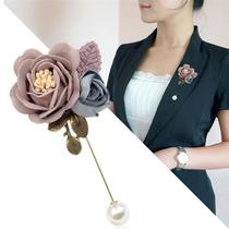 Korean one-word pin brooch fabric shawl buckle pin fresh flowers adult accessories business wear corsage