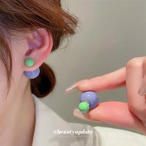 South Koreas Dongdaemun Ball Ball Earrings Personalized Simple Versatile Fresh Earrings New Earrings for Women