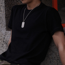 GUNCHill Summer American vintage retro-pound 300g round neckline cotton T-shirt vintage pure color military wind overalls short sleeves