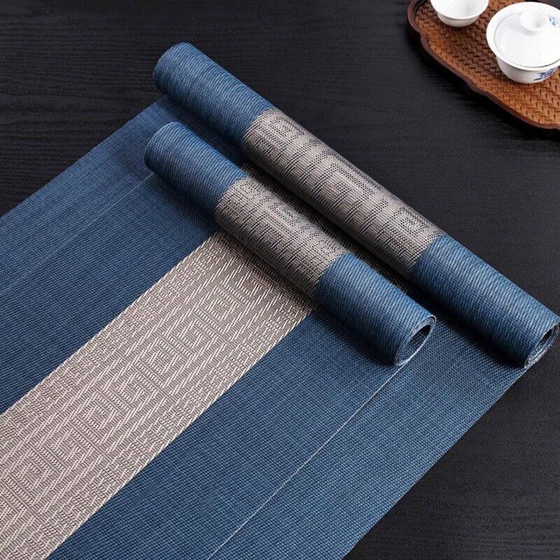 Japanese Nordic Style Tea Mat Table Runner Zen Waterproof Tea Mat High-End Coffee Table Tv Cabinet Tea Table Tablecloth Tea Tray Mat
