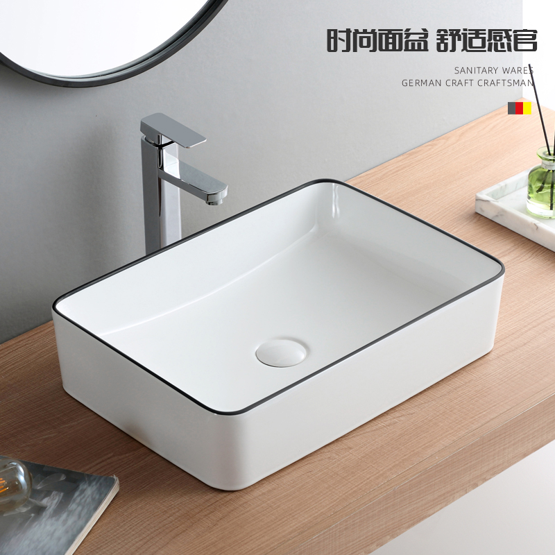 Onstage washbasin Single sink Single sink Home Ceramic Washbasin Makeup room Balcony Face Basin Small Size Nordic Wind