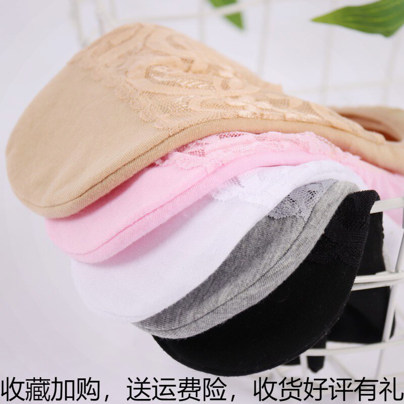Lady Invisible Boat Socks Spring Summer Season Pure Cotton Slim sweat Sweat Help Short Cylinder Women Socks Anti Slip and Lace Short Socks
