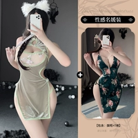 Серо-зеленый [сексуальный древний стиль Cheongsam] + [сексуальная одежда знаменитости]