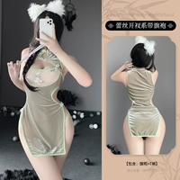 Серо-зеленый [сексуальный древний стиль Cheongsam]