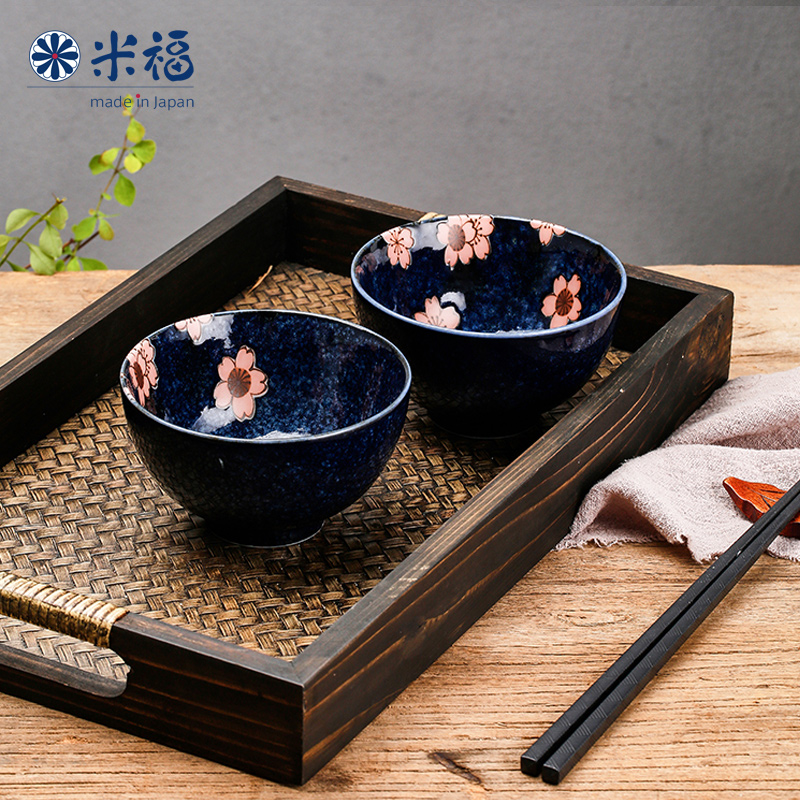 M f imported from Japan Japanese cherry blossom put single ceramic bowl bowl tableware creative move jobs household tableware suit