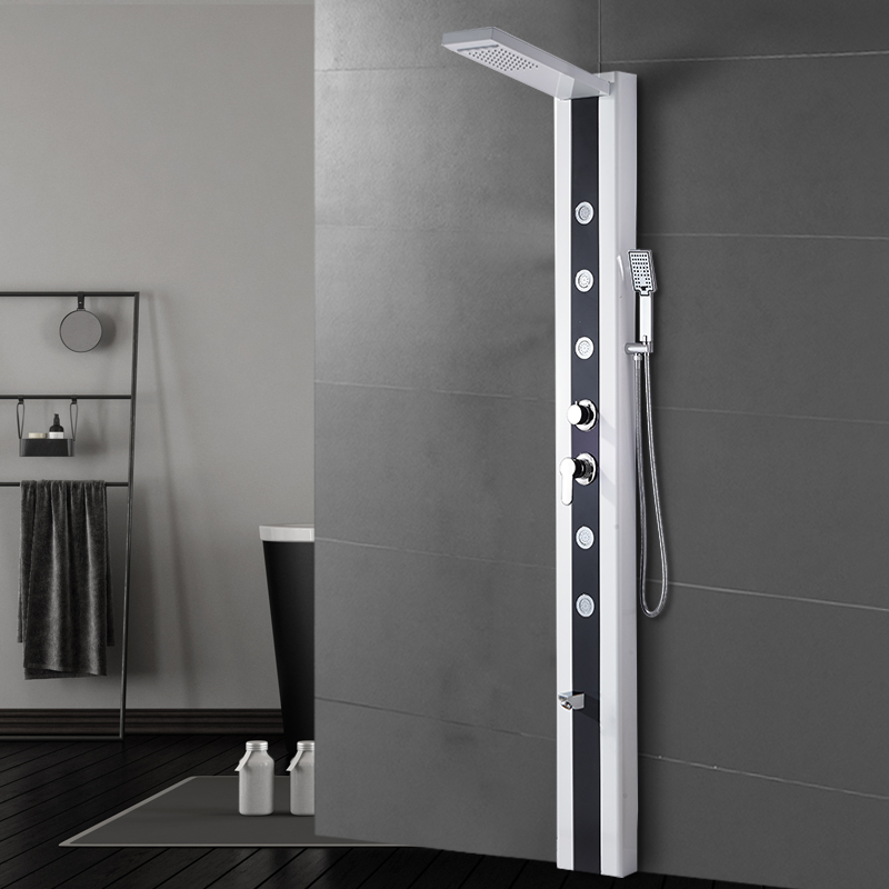 Farnpu stainless steel shower screen shower set 2 meters high can be floor-to-ceiling shower screen American rain shower