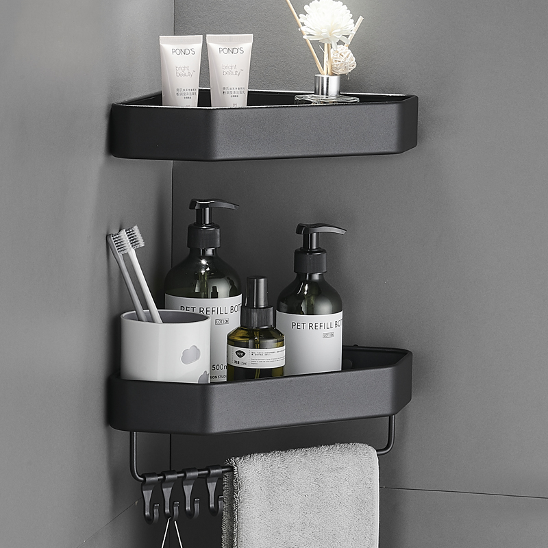 Faenpu one-piece thickened bathroom rack powder room toilet space aluminum wall-mounted triangle basket tripod without punching