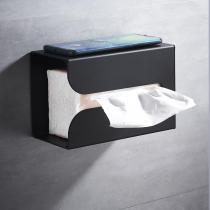 Space aluminum toilet side drawing tissue box square paper frame Bathroom room black punch-free toilet