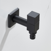 Black washing machine tap full copper cold tap. Open the pool faucet to fully automatic water mouth